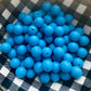 15mm Medium Blue silicone beads (wholesale) PACK OF 10