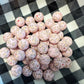 15mm Pink Cheetah printed silicone beads (wholesale) PACK OF 10