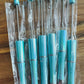 Holographic Teal plastic pens (wholesale)