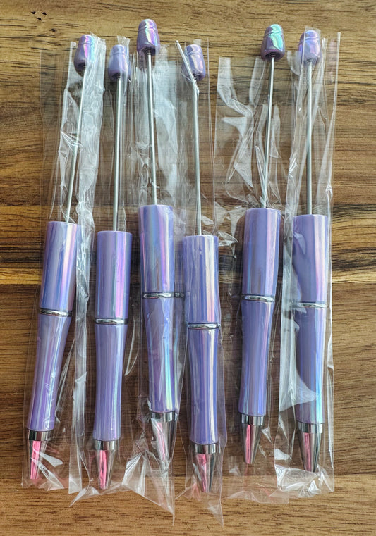 Holographic Purple plastic pens