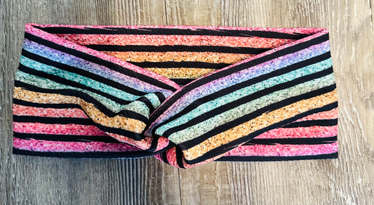 Rainbow stripes headband