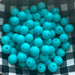 15mm teal silicone beads (wholesale) PACK OF 10