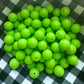 15mm Lime Green silicone beads (wholesale) PACK OF 10