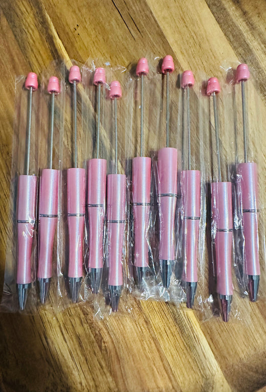 Pearl Pink Plastic pens (wholesale)