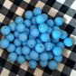 15mm light blue silicone beads (wholesale) pack of 10