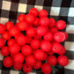 15mm Bright red silicone beads (wholesale) pack of 10