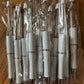 White sparkly plastic pens (wholesale).